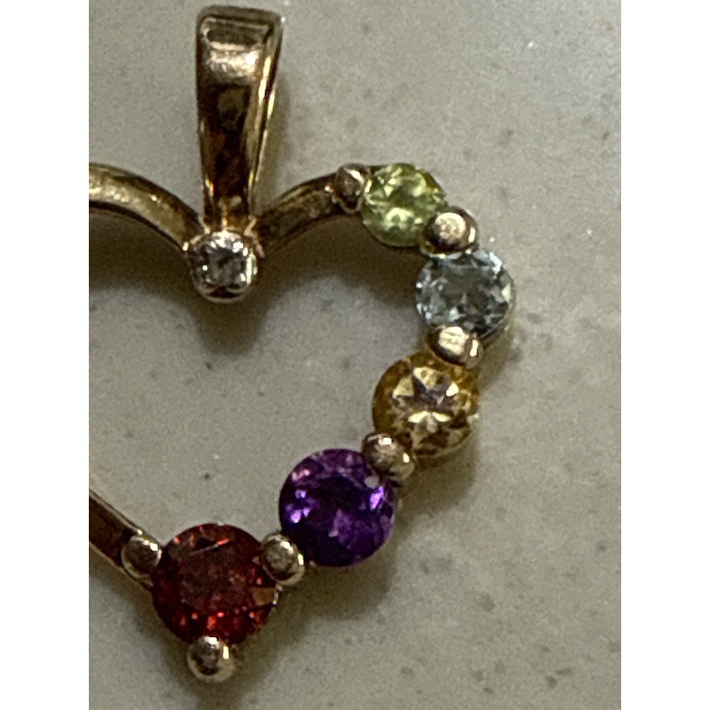 Prime Art & Jewel‎  PAJ 925 Heart Pendant Multi Gemstones Heart Pendant